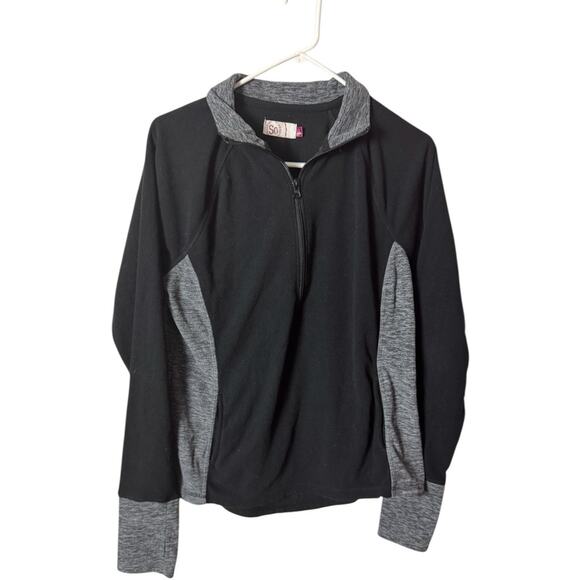 SO Black and Gray Quarter-Zip  Cold Weather Winter Pullover Sz L - Picture 1 of 6